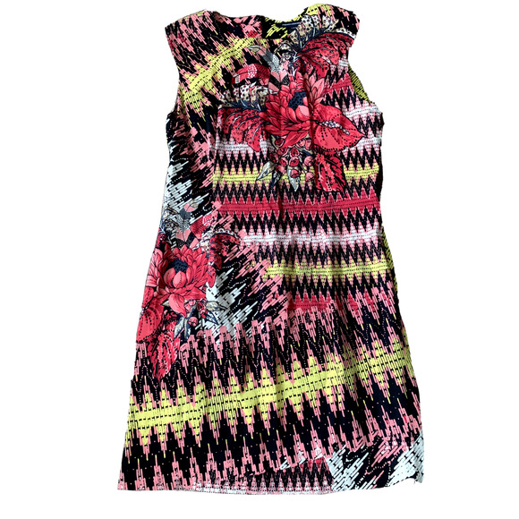 French Connection Dress Womens Size 10 Sleeveless Colorful Artsy Sheath Dress - Picture 6 of 12